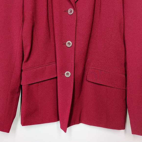 Vintage JG Hook Blazer Womens 8 Cherry Red Single Breasted Career Office Work - Picture 2 of 12